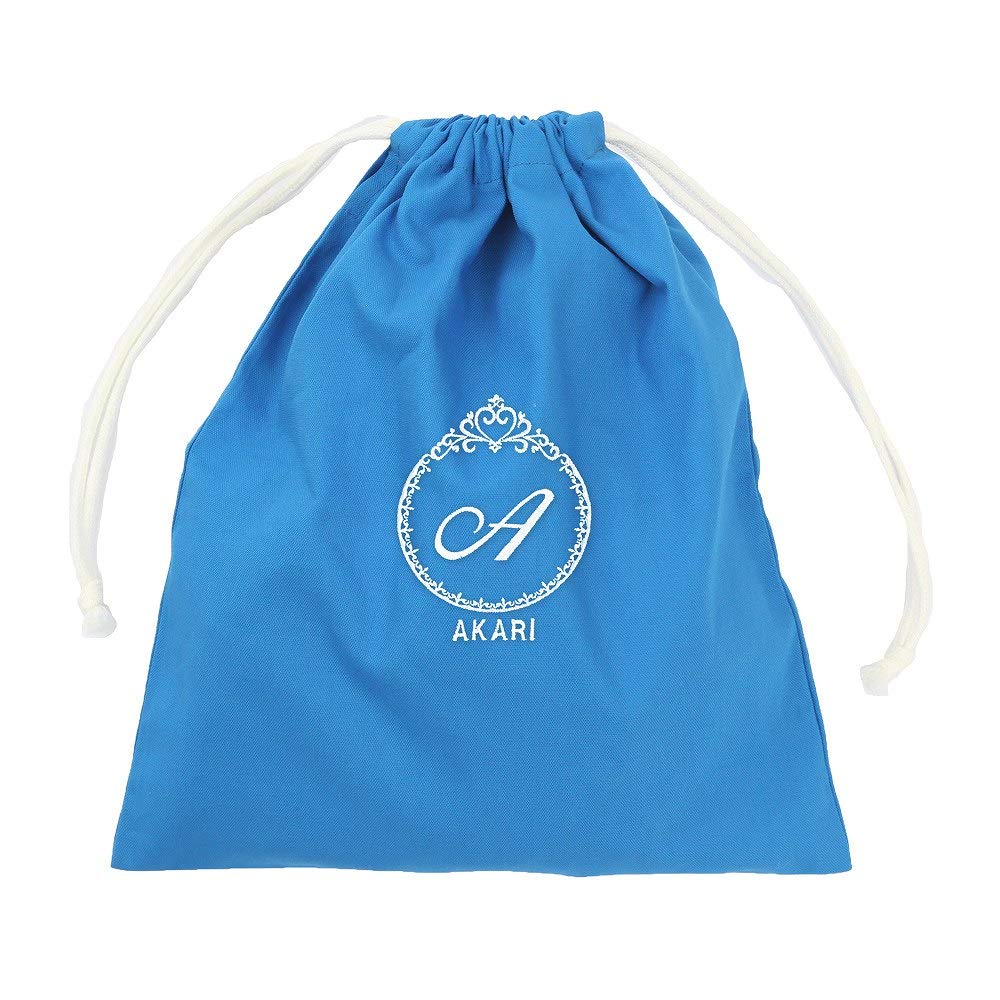 刺繍付き青とクリーム色の巾着袋 Amazon | 幼稚園・小学校 入園入学準備 【巾着袋 青 サイズ大】 名入れ